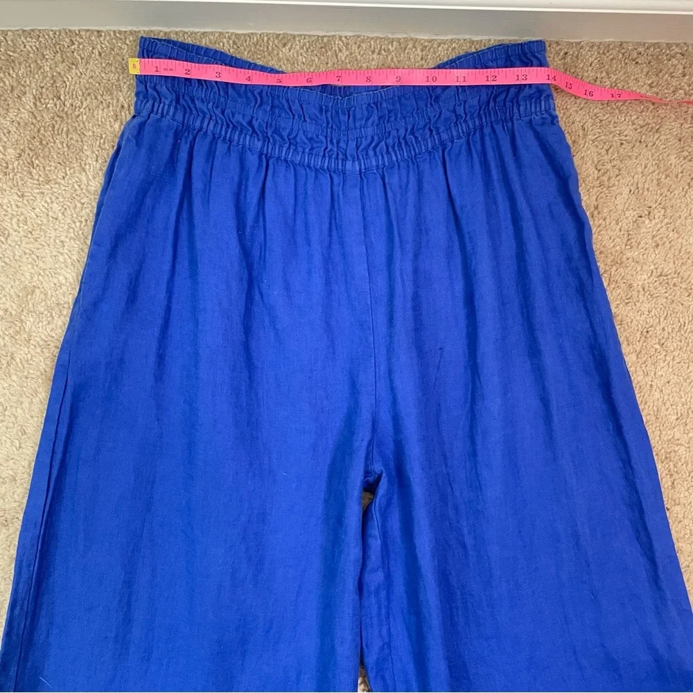 Anthropologie The Somerset Pull-On Pants: Linen Edition in Cobalt Blue Size MT - Picture 10 of 16